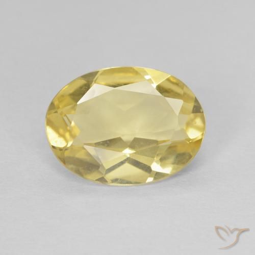 1.42ct طبيعي أصفر فاتح بيريل, بيضوي, VVS