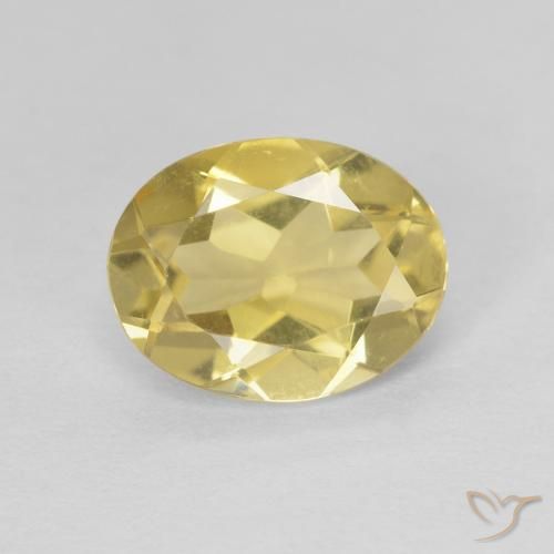 1.60ct طبيعي أصفر-ذهبى فاتح بيريل, بيضوي, VVS