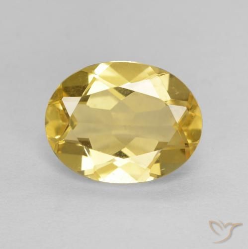 1.75ct طبيعي أصفر فاتح بيريل, بيضوي, VVS