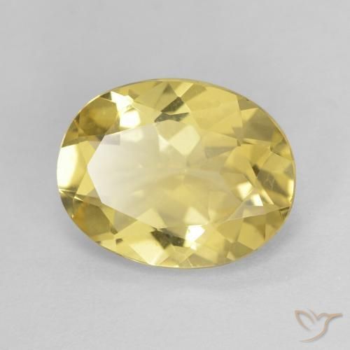 2.08ct طبيعي أصفر ترابى فاتح بيريل, بيضوي, VVS