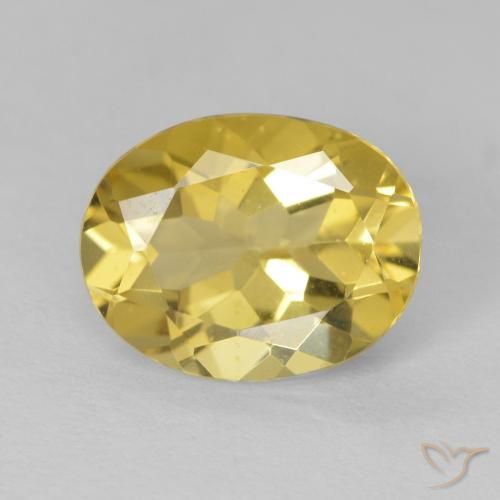 2.22ct طبيعي أصفر فاتح بيريل, بيضوي, VVS