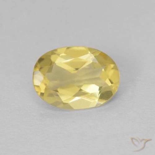 0.63ct طبيعي أصفر باهت بيريل, بيضوي, VVS