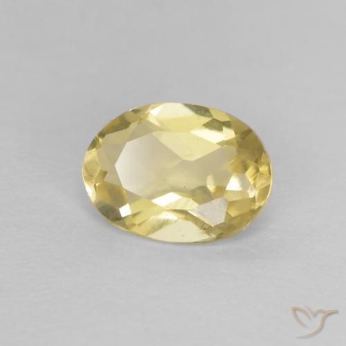 0.67ct طبيعي أصفر فاتح بيريل, بيضوي, VVS