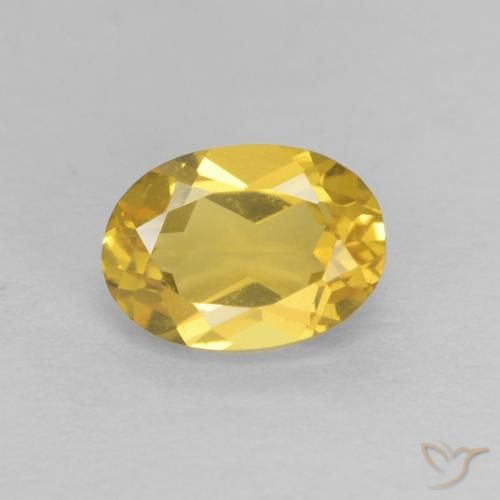 0.89ct طبيعي أصفر عسلى بيريل, بيضوي, VVS