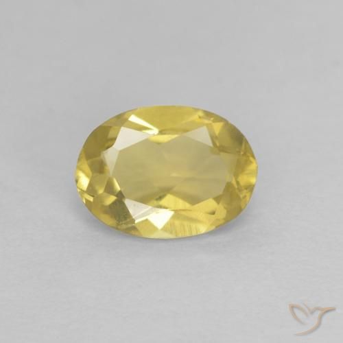 0.62ct طبيعي أصفر متوسط بيريل, بيضوي, VVS