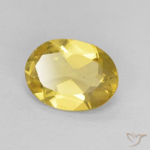 0.93ct طبيعي أصفر فاتح بيريل, بيضوي, VVS
