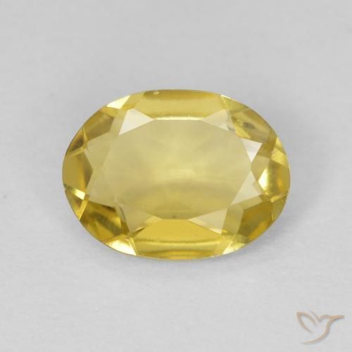 0.88ct طبيعي أصفر باهت بيريل, بيضوي, VVS