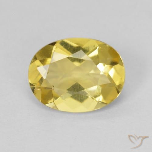 0.99ct طبيعي أصفر باهت بيريل, بيضوي, VVS