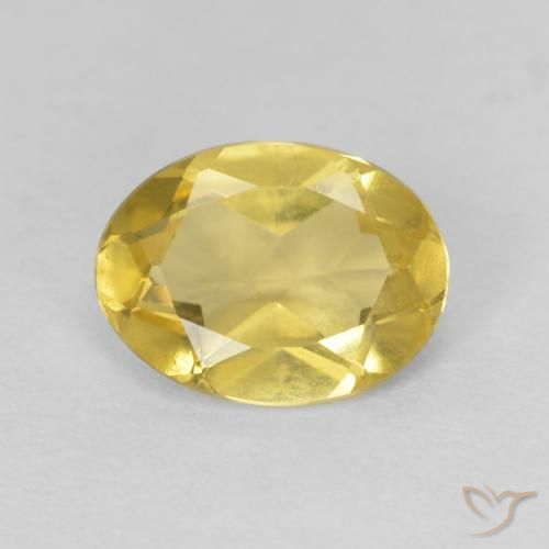 0.97ct طبيعي أصفر فاتح بيريل, بيضوي, VVS