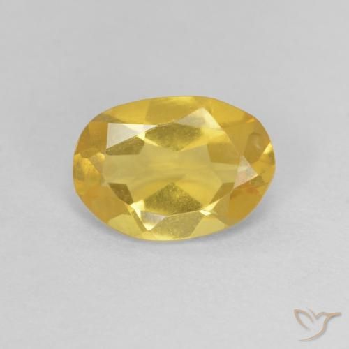 0.82ct طبيعي أصفر عسلى بيريل, بيضوي, VVS-VS
