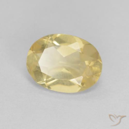 1.10ct طبيعي أصفر ديجون فاتح جدا بيريل, بيضوي, VVS-VS