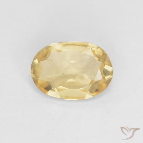 0.91ct طبيعي أصفر فاتح بيريل, بيضوي, VVS-VS