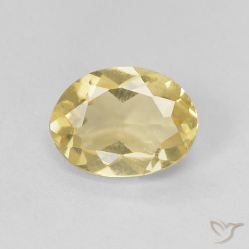1.15ct طبيعي أصفر-ذهبى فاتح بيريل, بيضوي, VVS-VS