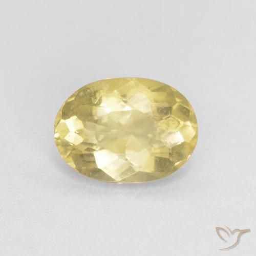 0.70ct طبيعي أصفر ترابى فاتح بيريل, بيضوي, VVS-VS