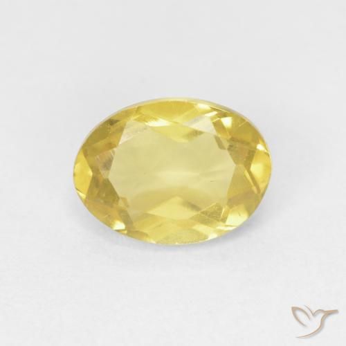 0.80ct طبيعي أصفر متوسط بيريل, بيضوي, VVS-VS