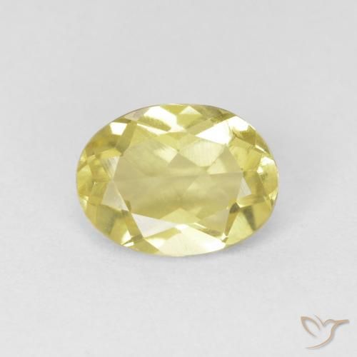 1.11ct طبيعي أصفر فاتح بيريل, بيضوي, VVS-VS