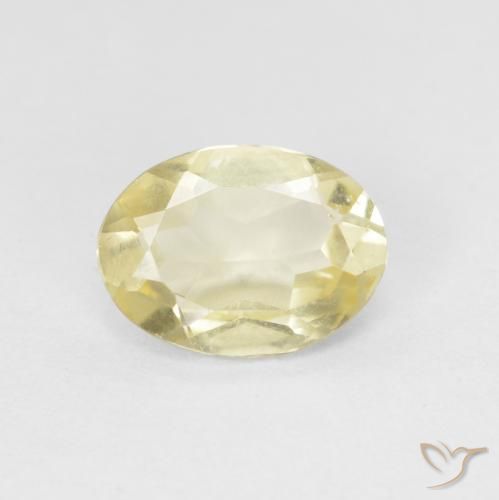 1.01ct طبيعي أصفر فاتح بيريل, بيضوي, VVS-VS