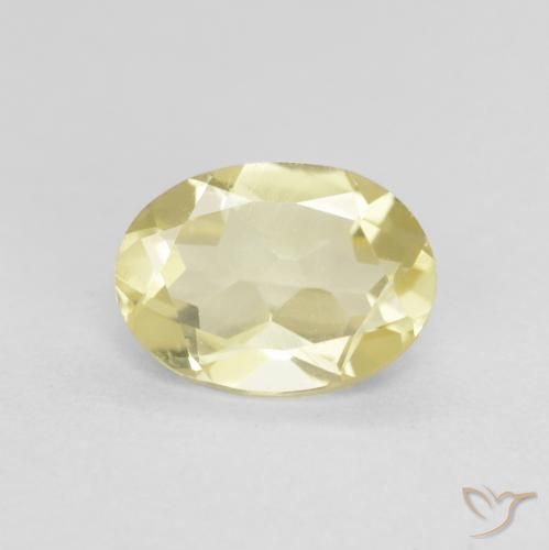 1.17ct طبيعي أصفر ديجون فاتح جدا بيريل, بيضوي, VVS-VS