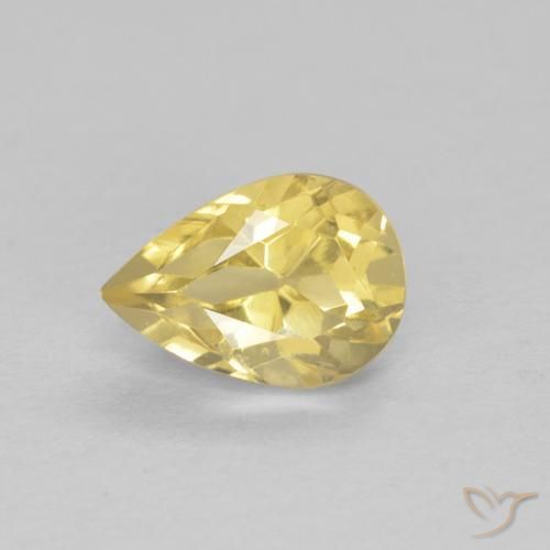 0.73ct طبيعي أصفر فاتح بيريل, شكل الكمثرى, VVS-VS