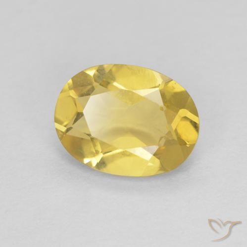 1.07ct طبيعي أصفر فاتح بيريل, بيضوي, VVS-VS