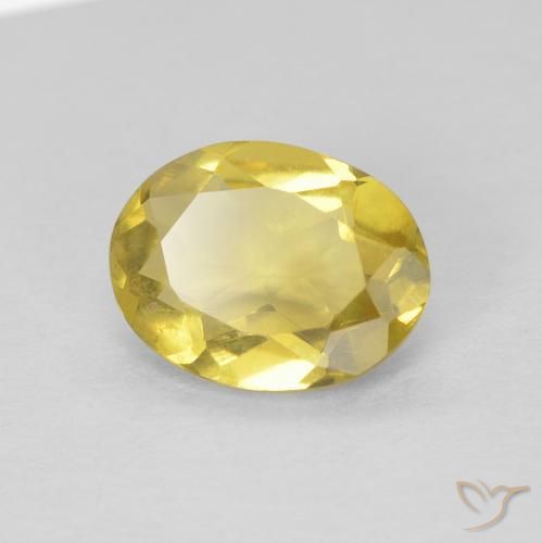 1.09ct طبيعي أصفر-ذهبى فاتح بيريل, بيضوي, VVS-VS