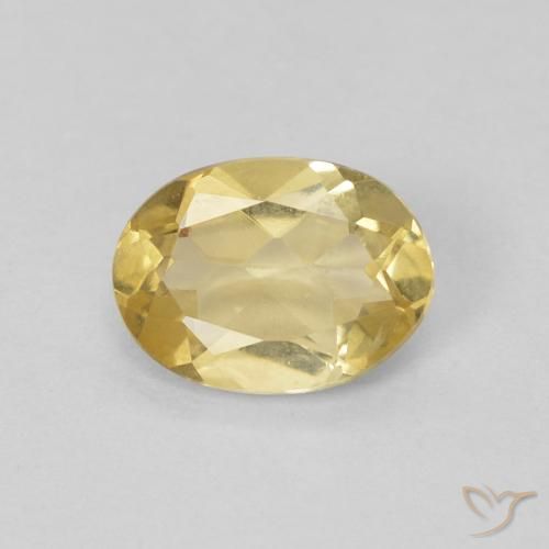 0.99ct طبيعي ذهبى فاتح بيريل, بيضوي, VVS-VS