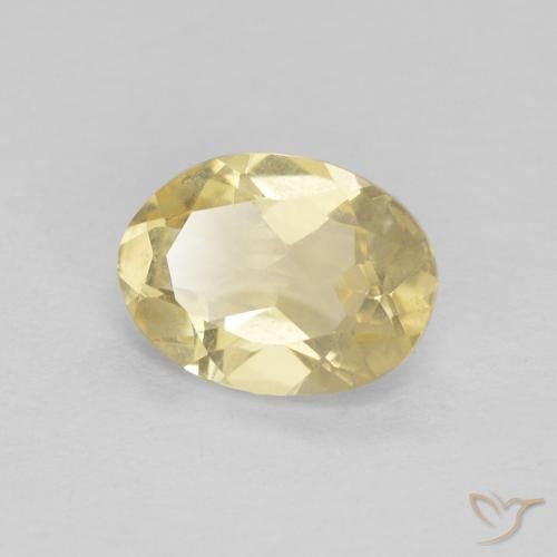 1.10ct طبيعي أصفر فاتح بيريل, بيضوي, VVS-VS