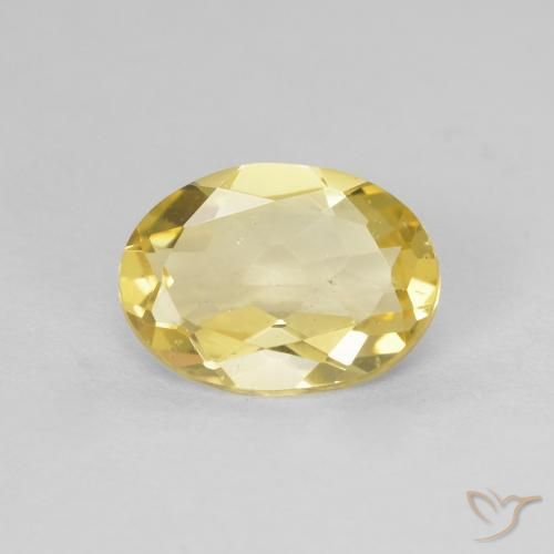 1.22ct طبيعي أصفر فاتح بيريل, بيضوي, VVS-VS
