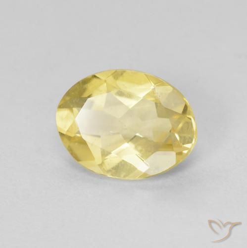 1.29ct طبيعي أصفر فاتح بيريل, بيضوي, VVS-VS