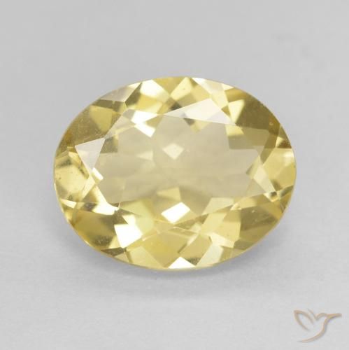 2.39ct طبيعي أصفر فاتح بيريل, بيضوي, VVS-VS