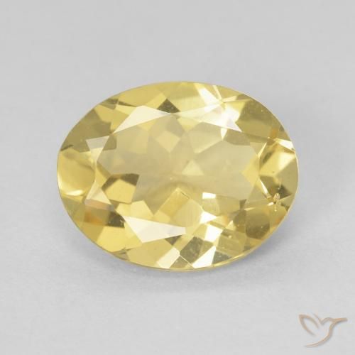 2.22ct طبيعي أصفر-ذهبى فاتح بيريل, بيضوي, VVS-VS