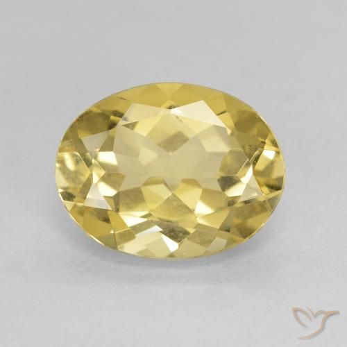 2.15ct طبيعي أصفر-ذهبى فاتح بيريل, بيضوي, VVS-VS