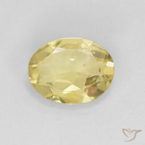 1.33ct طبيعي أصفر ديجون فاتح جدا بيريل, بيضوي, قليلا جدا