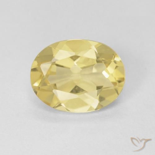 1.72ct طبيعي أصفر فاتح بيريل, بيضوي, قليلا جدا
