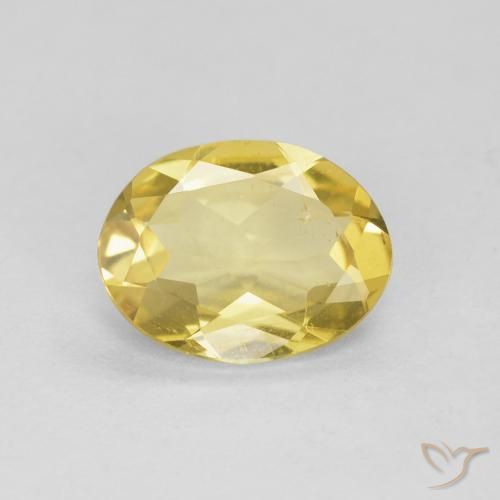 1.26ct طبيعي أصفر ترابى بيريل, بيضوي, قليلا جدا