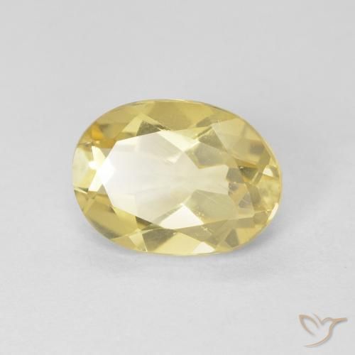 1.60ct طبيعي أصفر باهت بيريل, بيضوي, قليلا جدا