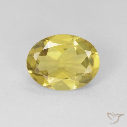 1.34ct طبيعي أصفر رقيق بيريل, بيضوي, قليلا جدا