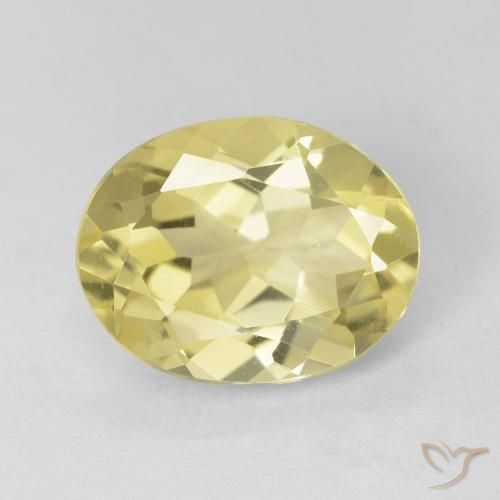 2.37ct طبيعي أصفر ديجون فاتح جدا بيريل, بيضوي, قليلا جدا
