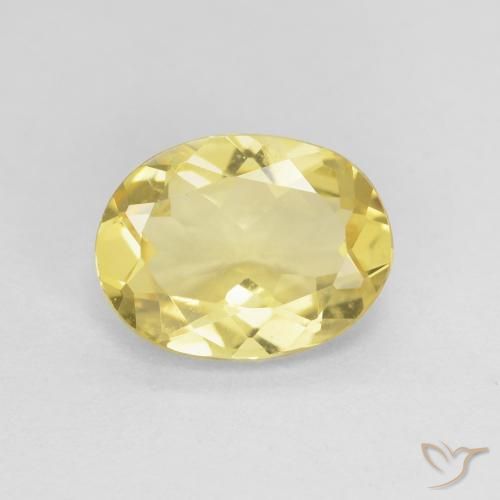 1.45ct طبيعي أصفر فاتح بيريل, بيضوي, قليلا جدا