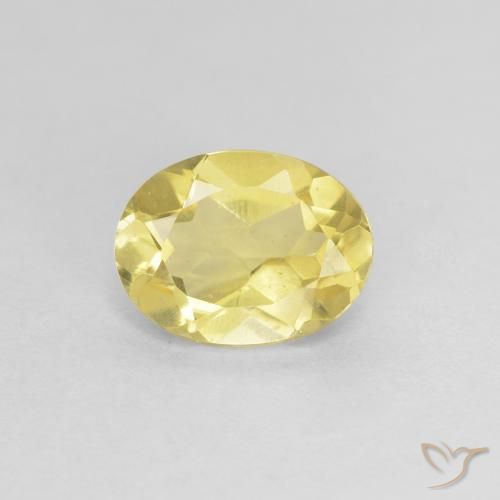 1.07ct طبيعي أصفر ديجون فاتح جدا بيريل, بيضوي, قليلا جدا