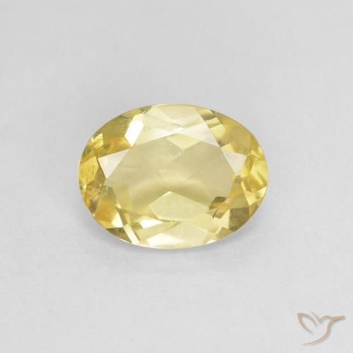 1.25ct طبيعي أصفر متوسط بيريل, بيضوي, قليلا جدا