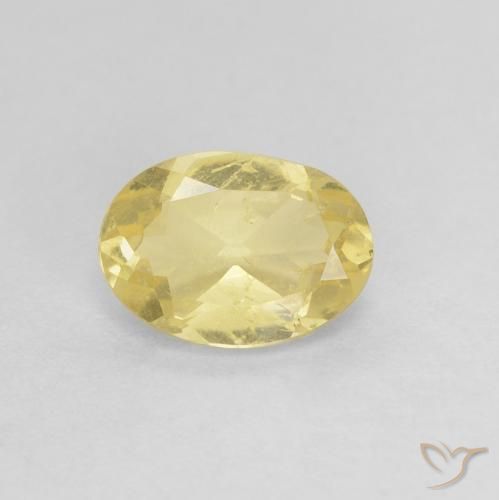 0.75ct طبيعي أصفر فاتح بيريل, بيضوي, قليلا جدا