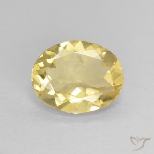 1.84ct طبيعي أصفر فاتح بيريل, بيضوي, VVS