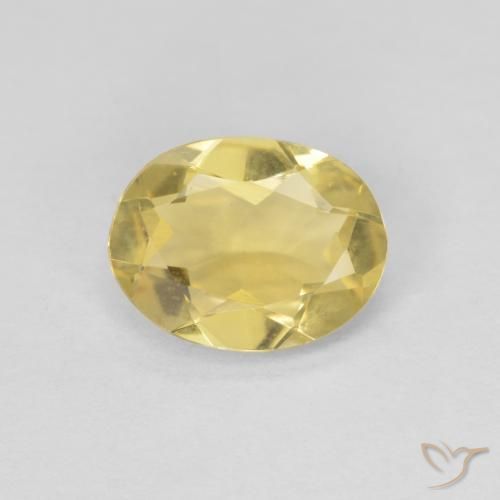 1.42ct طبيعي أصفر-ذهبى فاتح بيريل, بيضوي, VVS