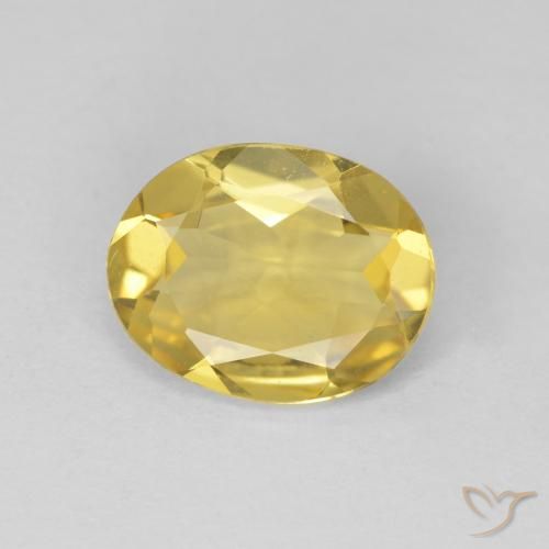 1.70ct طبيعي أصفر-ذهبى فاتح بيريل, بيضوي, VVS