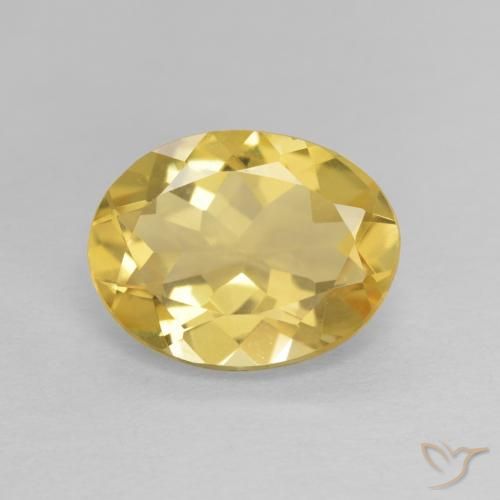 2.19ct طبيعي أصفر فاتح بيريل, بيضوي, VVS