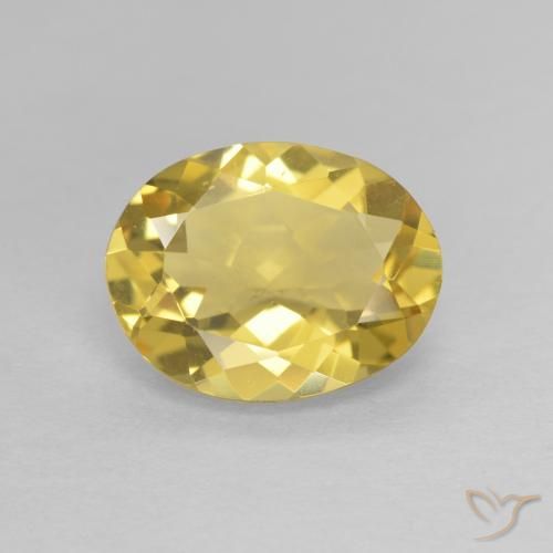 1.97ct طبيعي أصفر-ذهبى فاتح بيريل, بيضوي, VVS