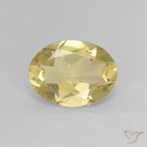 1.64ct طبيعي أصفر-ذهبى فاتح بيريل, بيضوي, VVS