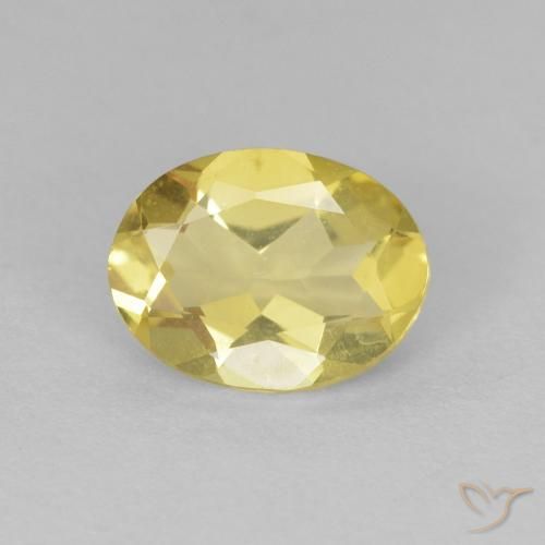 1.43ct طبيعي أصفر فاتح بيريل, بيضوي, VVS