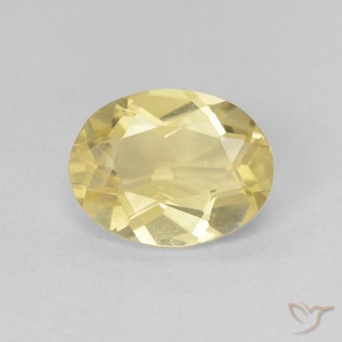 1.70ct طبيعي أصفر فاتح بيريل, بيضوي, VVS